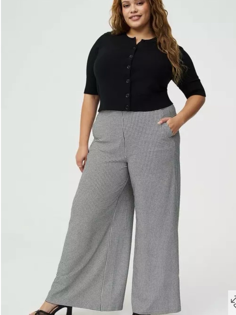 torrid Black & White Wide Leg Houndstooth Pants